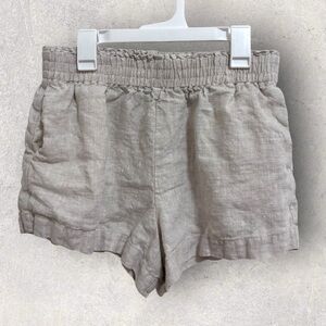 Reformation pull on linen shorts